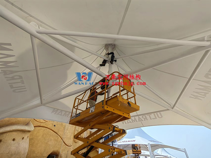 上海海昌海洋公園沙塔餐廳室外鋼膜結構完工