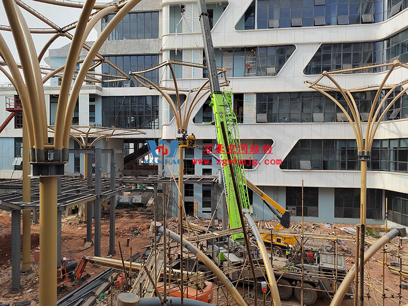 中國東盟特色商品匯聚中心膜鋼構工程火熱施工中