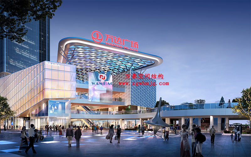 明宇廣場6號地塊商業（萬達廣場）改造項目鋼膜結構ETFE蓋頂天幕工程進入鋼結構吊裝階段