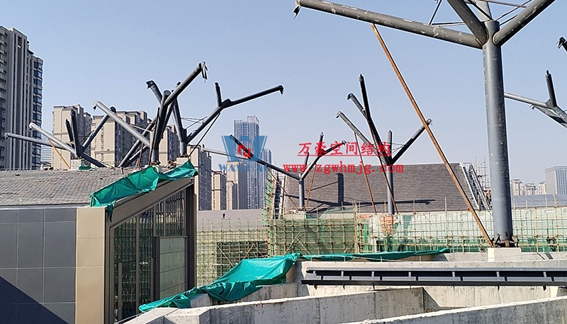 合肥文一塘溪津門天幕鋼結構及ETFE氣枕膜工程施工進度 合肥文一塘溪津門天幕鋼結構及ETFE氣枕膜工程施工進度