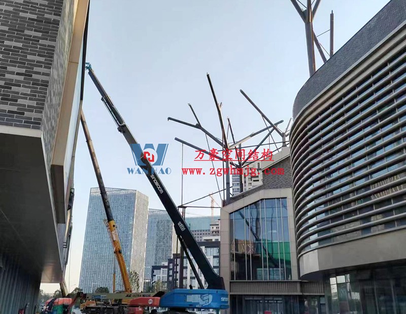 合肥文一塘溪津門天幕鋼結構及ETFE氣枕膜工程施工進度 合肥文一塘溪津門天幕鋼結構及ETFE氣枕膜工程施工進度