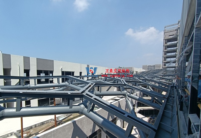 嘉興長安里ETFE氣枕鋼膜結構頂棚工程現場學習觀摩會