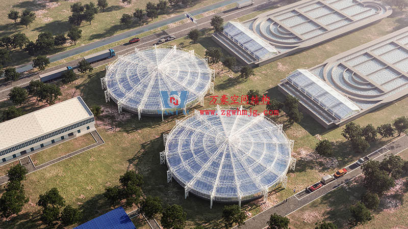 格爾木工業園ETFE膜結構污水池加蓋工程