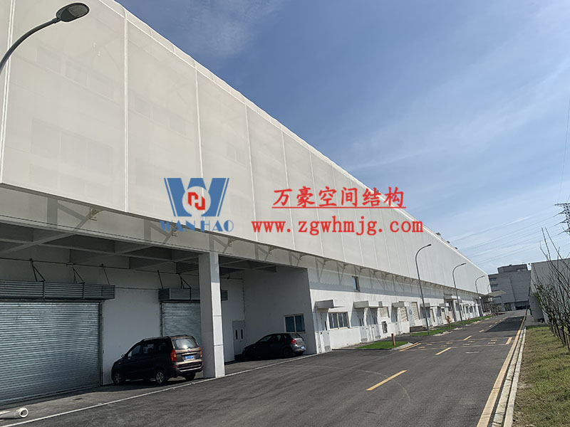 寧波益富樂公司新廠房外立面PTFE網格膜結構工程 寧波益富樂公司新廠房外立面PTFE網格膜結構工程