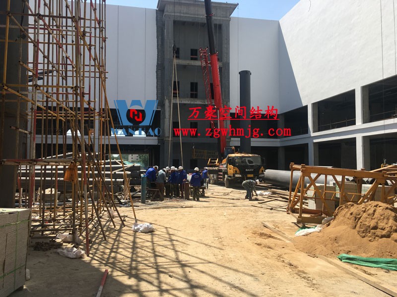 山東聊城萬達小鎮七彩祥云索膜結構項目