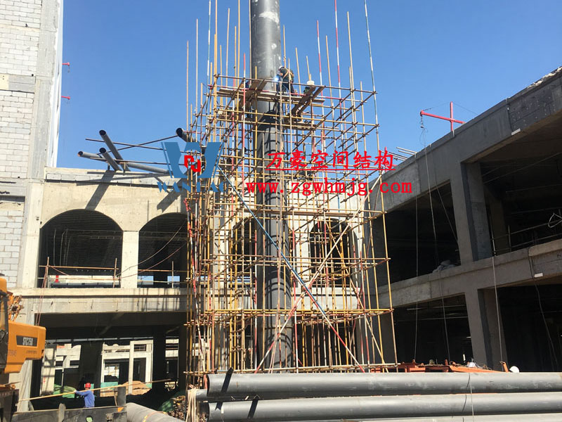 山東聊城萬達小鎮七彩祥云索膜結構項目