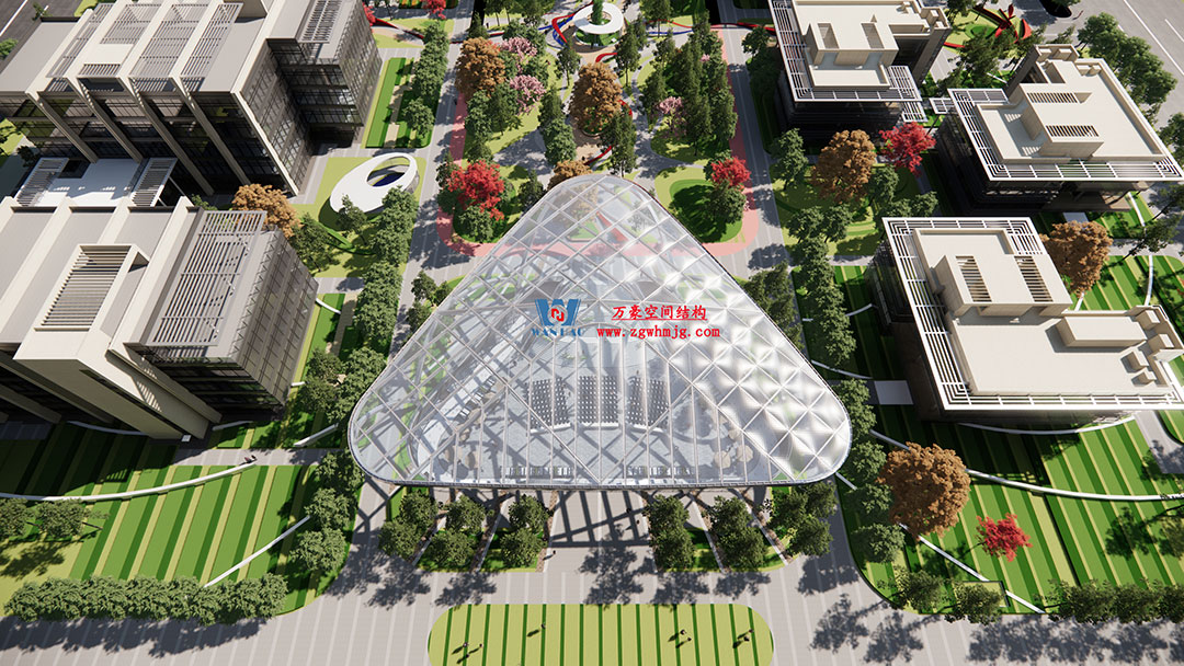 ETFE氣枕膜與雙曲面空間網(wǎng)殼結構結合是什么樣？一起來一睹真容