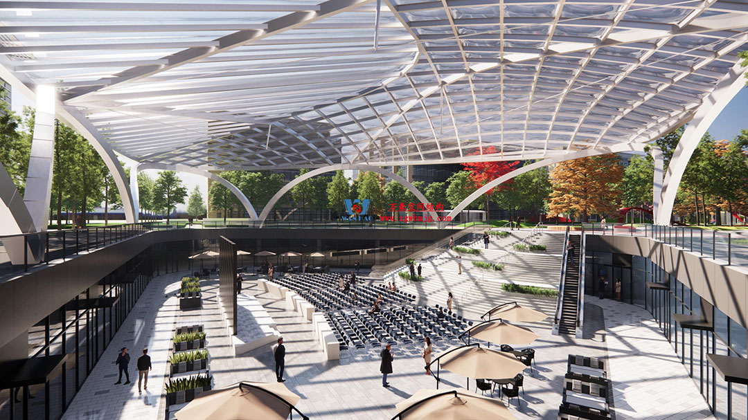 ETFE氣枕膜與雙曲面空間網(wǎng)殼結構結合是什么樣？一起來一睹真容