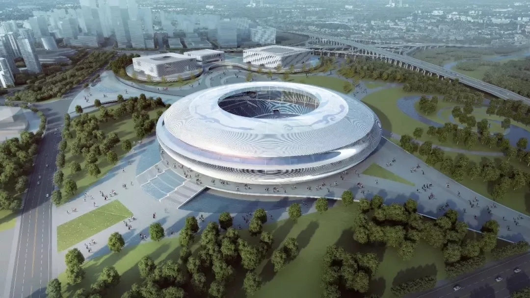 成都大運會主場館進入鋼結構施工，“飛碟”造型顯雛形