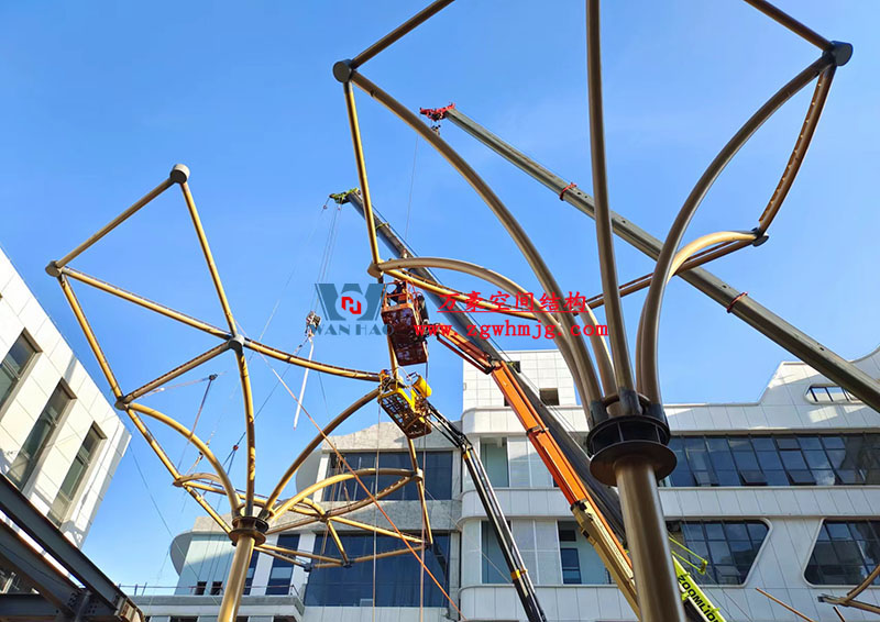 中國東盟特色商品匯聚中心膜鋼構工程火熱施工中