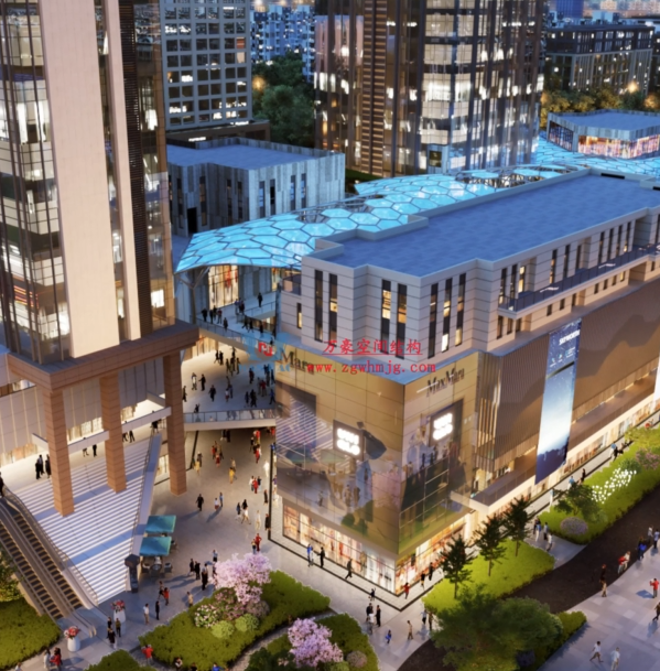 嘉興長安里ETFE膜結構氣枕商業天幕