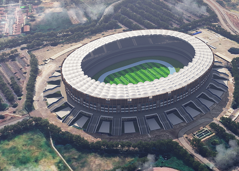 非洲杯肯尼亞體育場PTFE鋼膜結構屋面