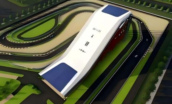 比亞迪紹興嵊州賽車場干拔沙坡觀景平臺PTFE膜結(jié)構(gòu)