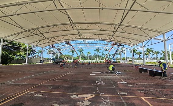 澳大利亞希望島網(wǎng)球中心PTFE膜屋面工程